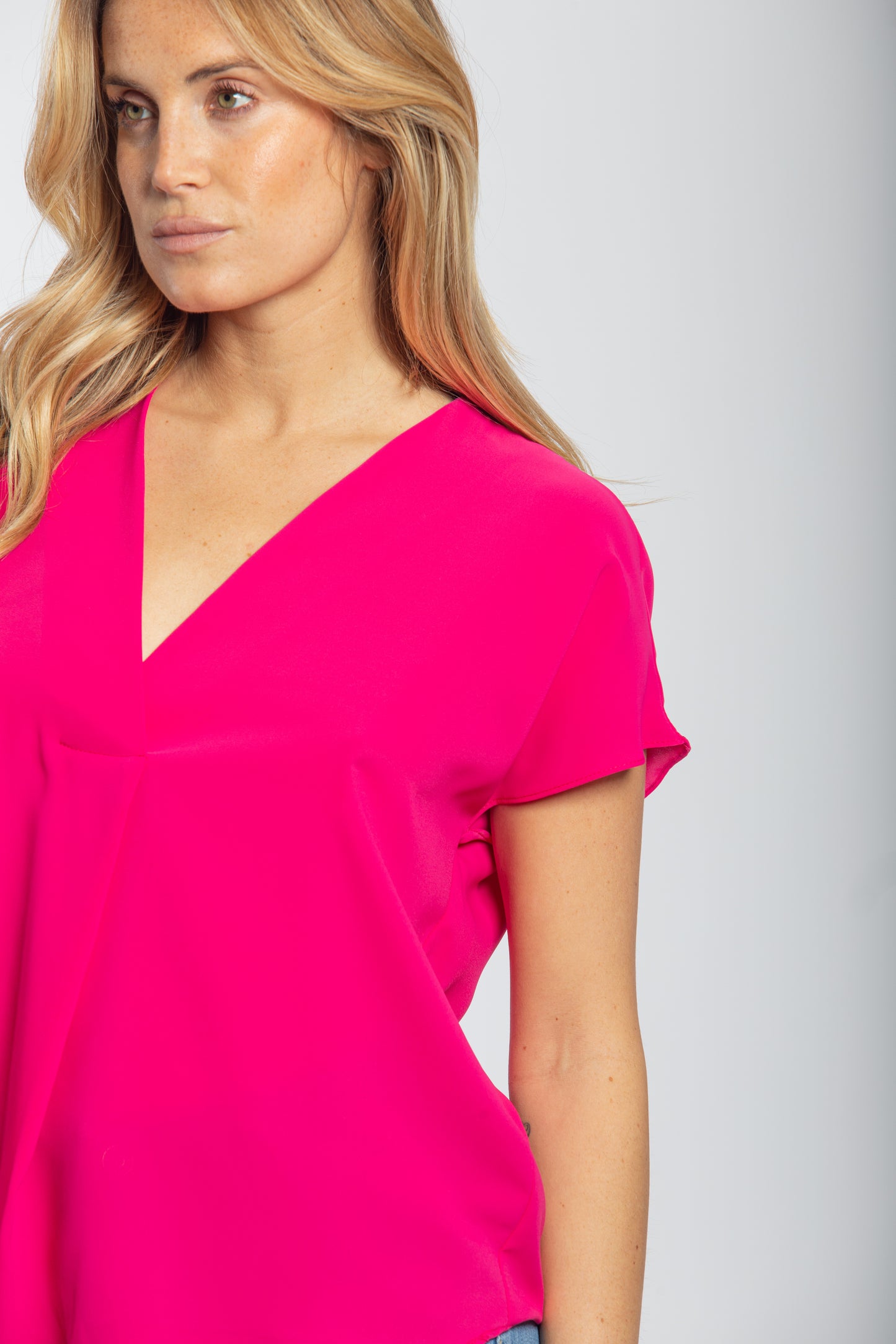Blusa in georgette scollo a V