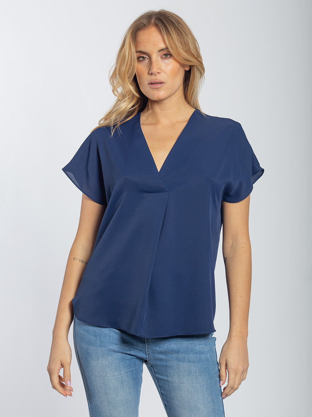 Blusa in georgette scollo a V