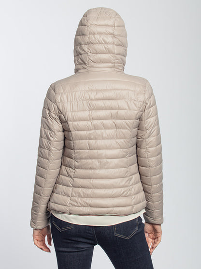 Piumino leggero double face con cappuccio