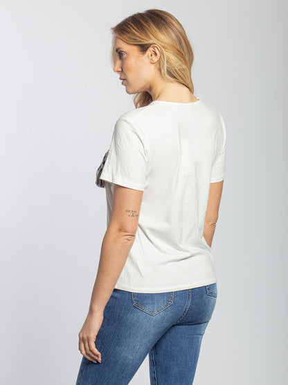 T-shirt in cotone con patch