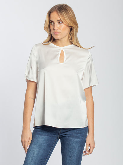 Blusa in raso mezza manica