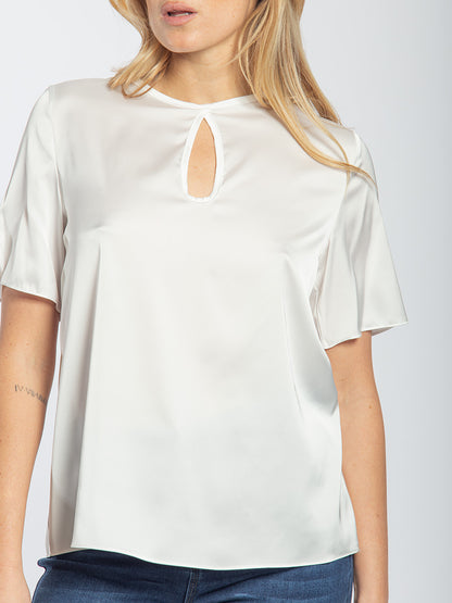 Blusa in raso mezza manica