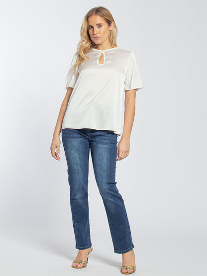 Blusa in raso mezza manica