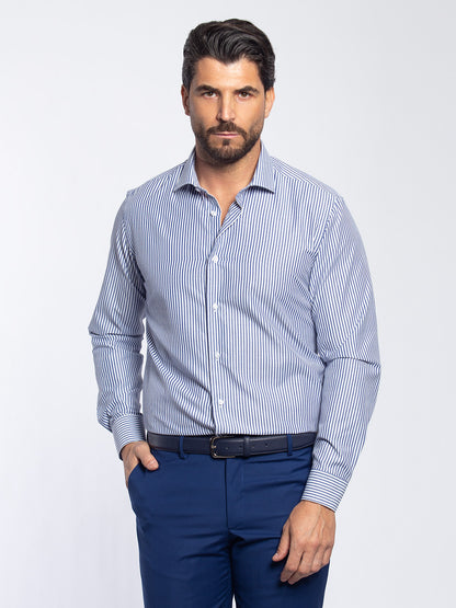 Camicia bastoncino collo francese in puro cotone