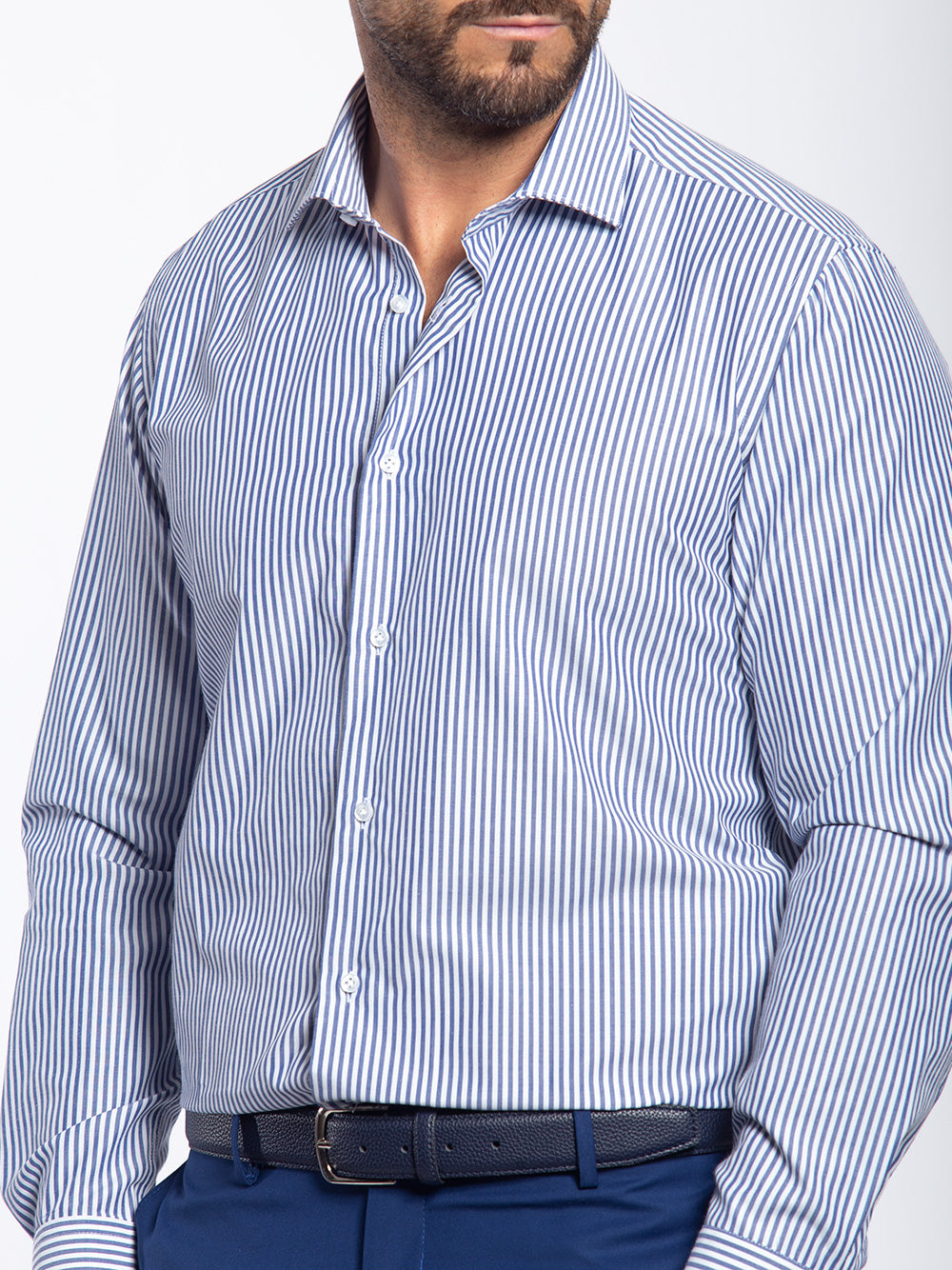 Camicia bastoncino collo francese in puro cotone