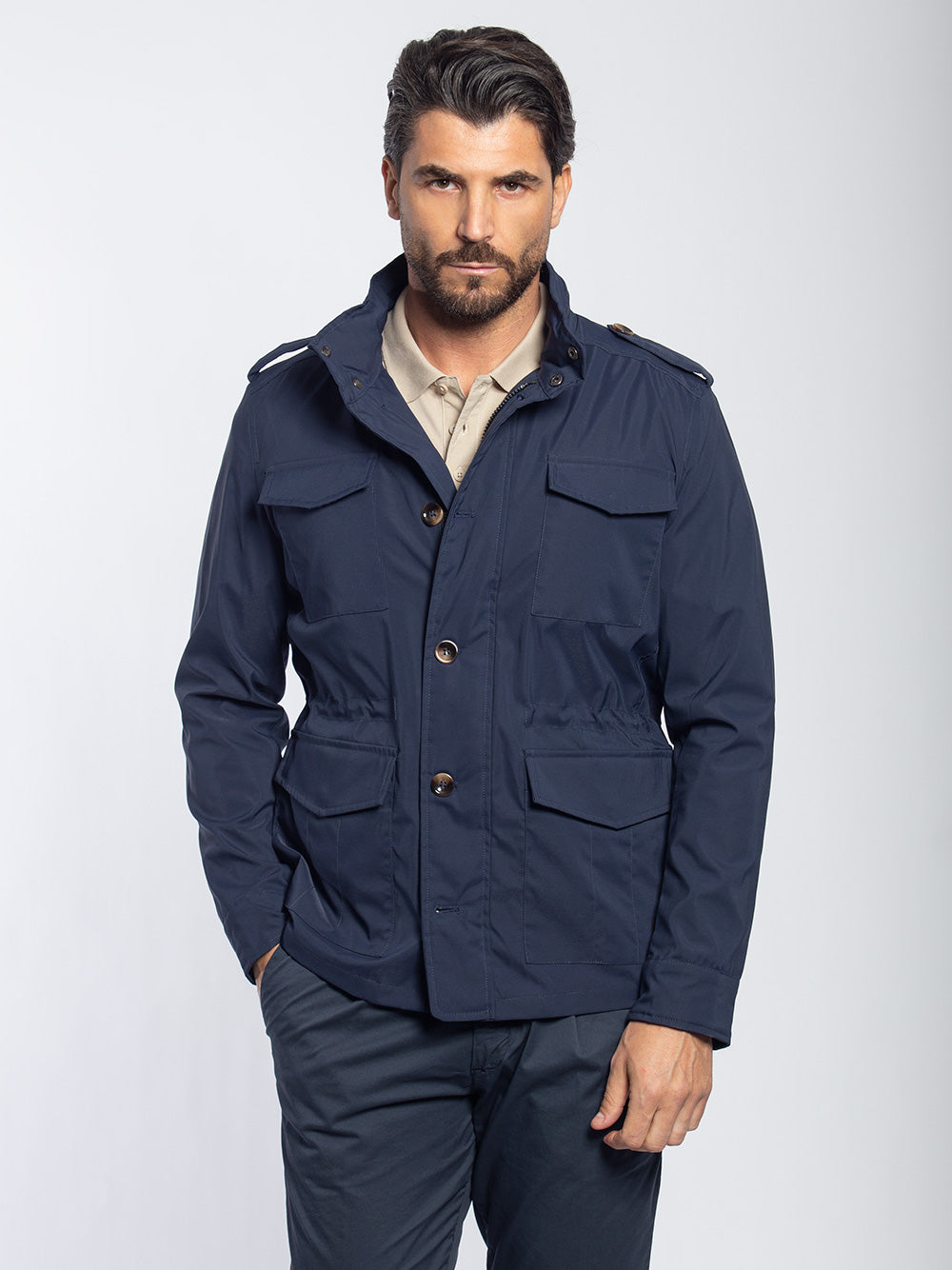 Field jacket in tessuto tecnico