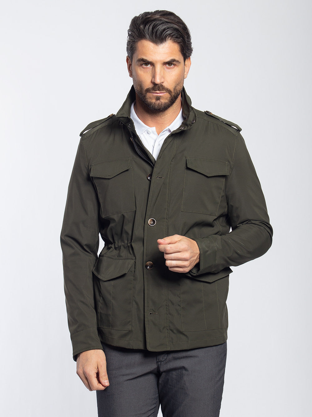 Field jacket in tessuto tecnico