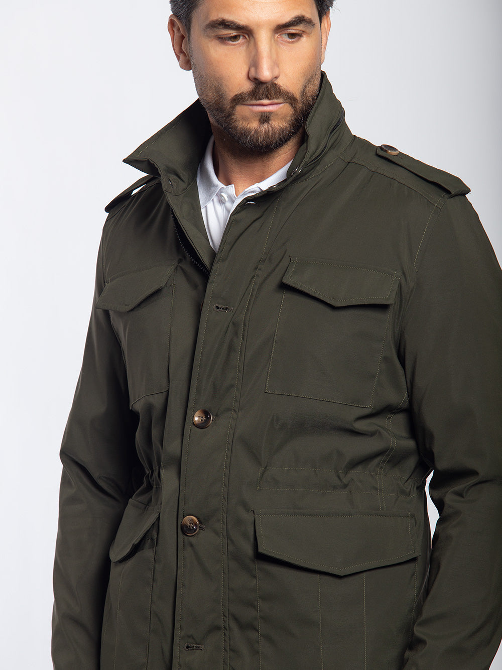 Field jacket in tessuto tecnico