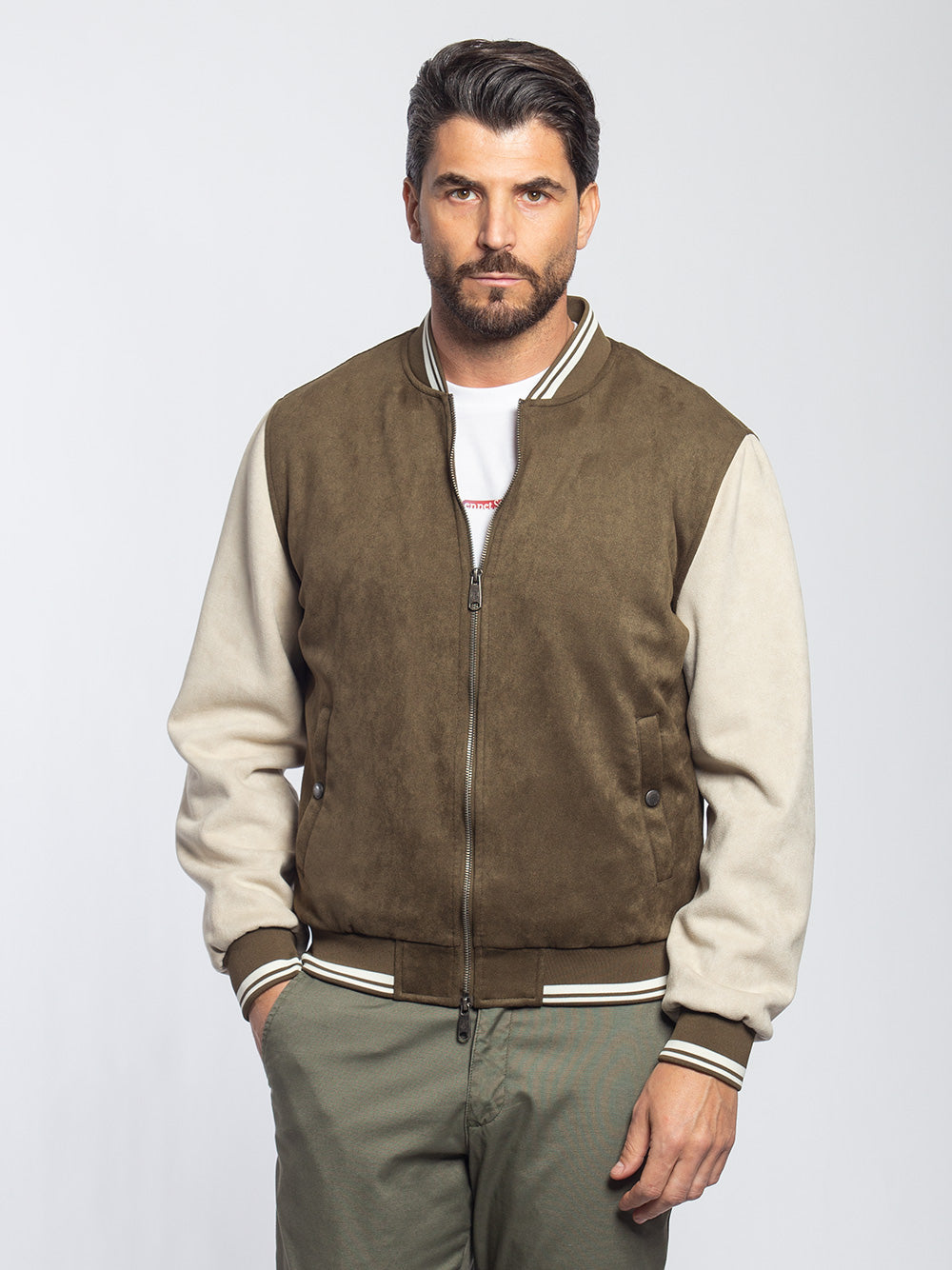 Bomber college scamosciato