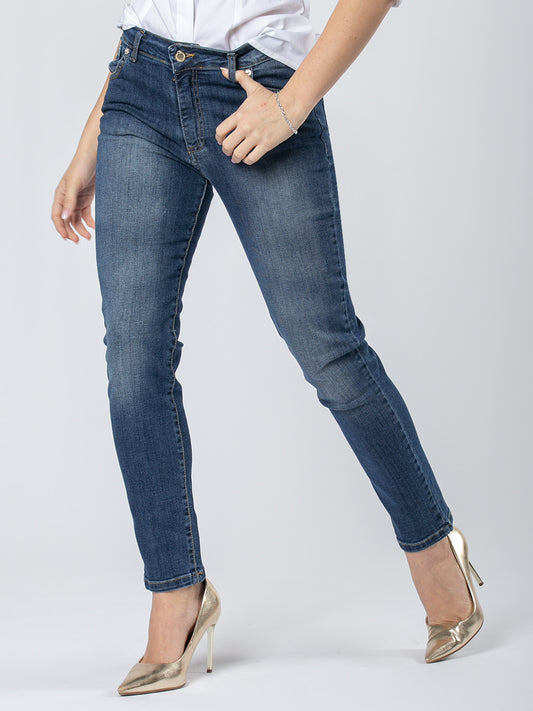 Jeans skinny effetto used