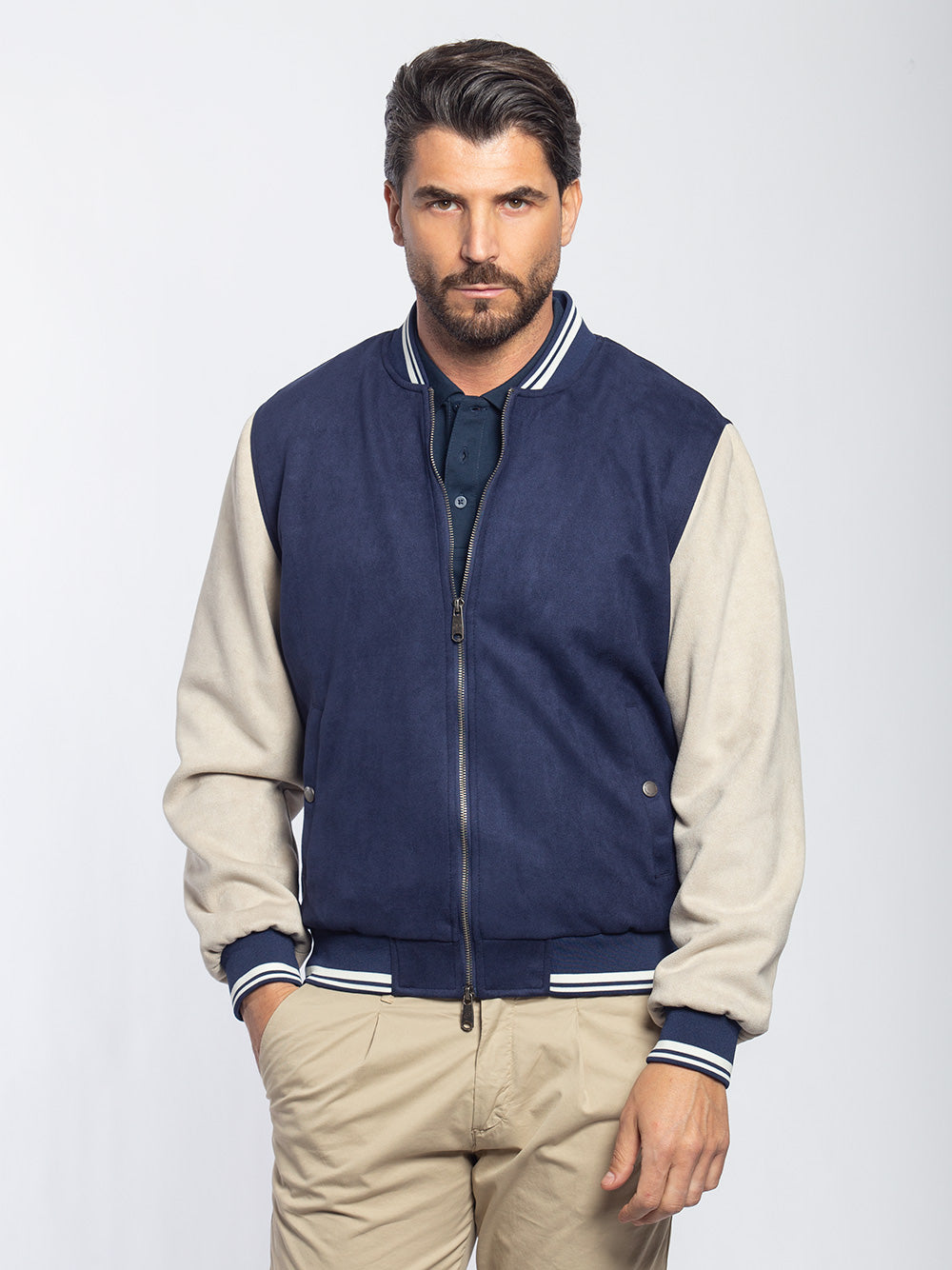 Bomber college scamosciato