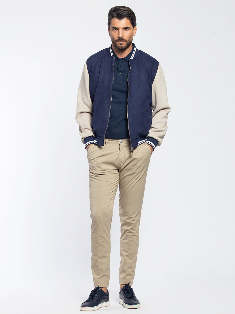 Bomber college scamosciato