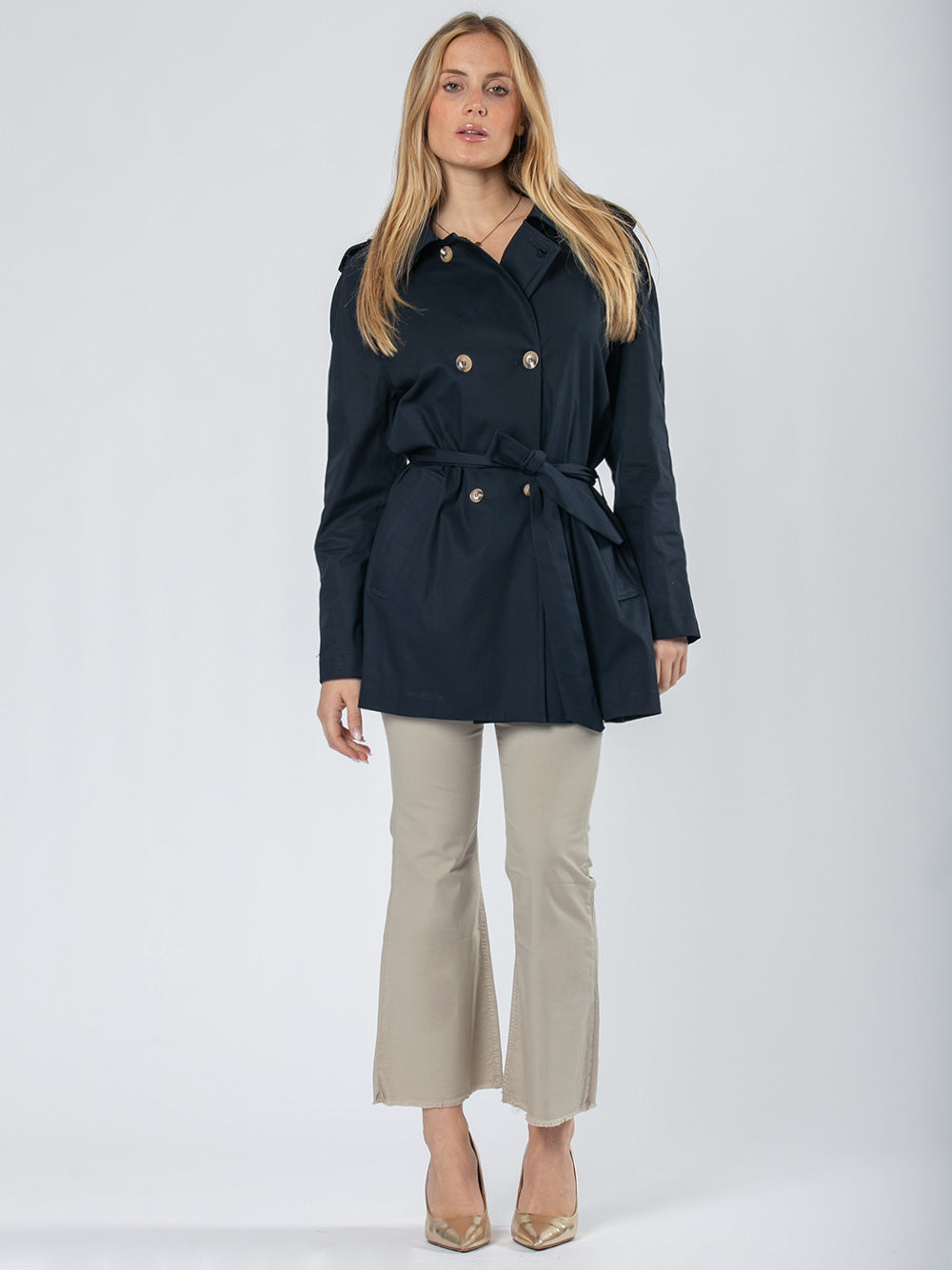 Trench in cotone stretch