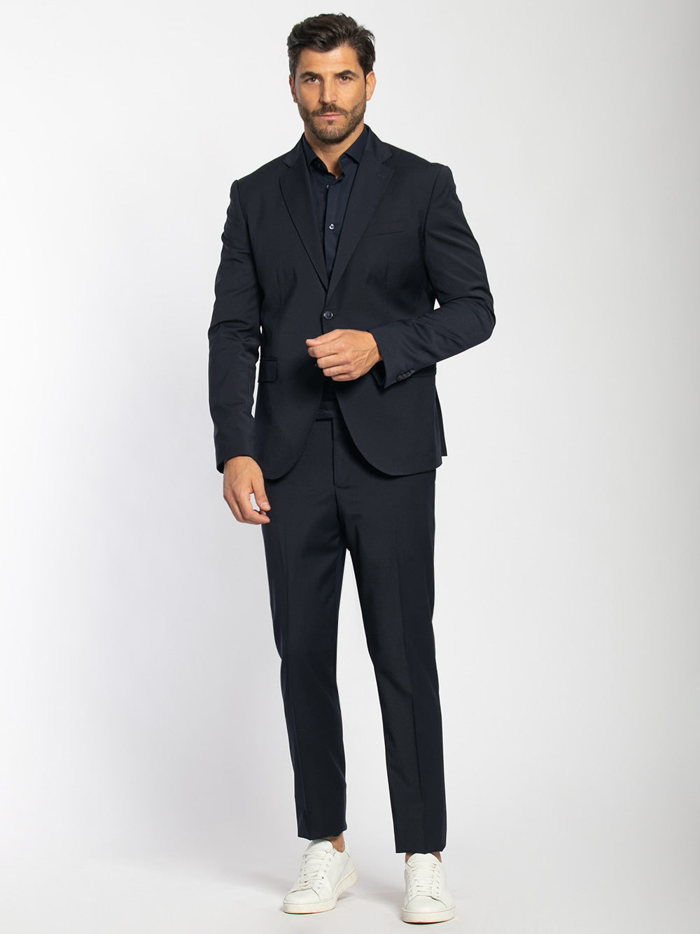 Abito monopetto in frescolana due bottoni slim fit