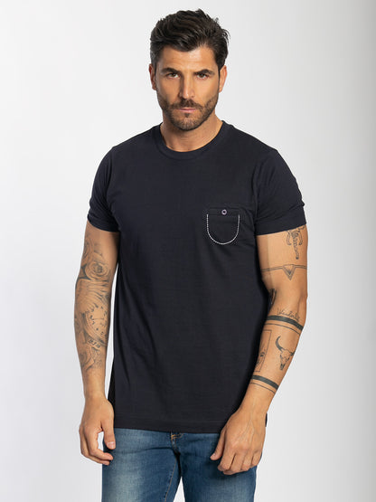 T-shirt a maniche corte in cotone elastico