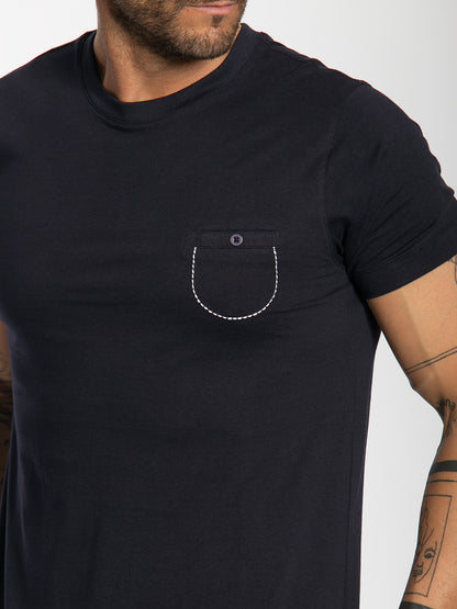 T-shirt a maniche corte in cotone elastico