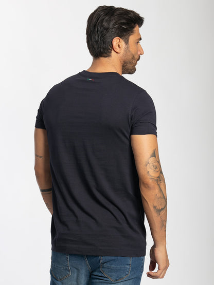T-shirt a maniche corte in cotone elastico