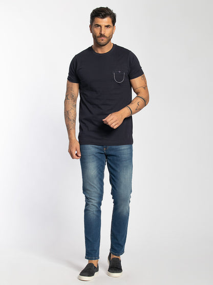 T-shirt a maniche corte in cotone elastico