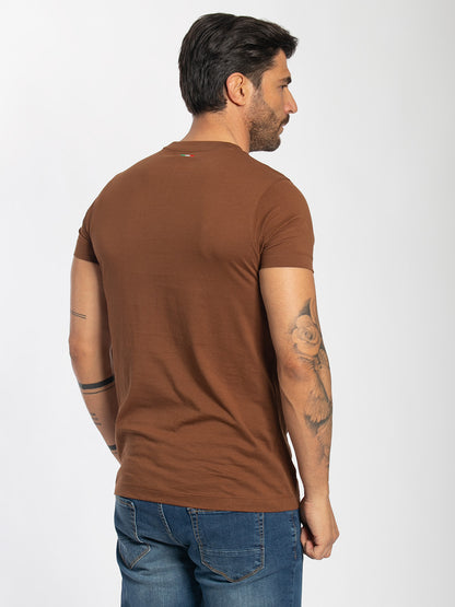 T-shirt a maniche corte in cotone elastico