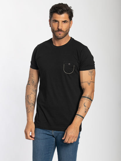 T-shirt a maniche corte in cotone elastico
