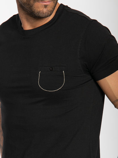 T-shirt a maniche corte in cotone elastico