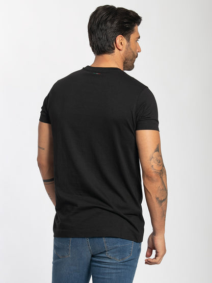 T-shirt a maniche corte in cotone elastico