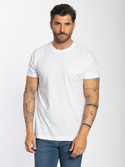 T-shirt a maniche corte in cotone elastico