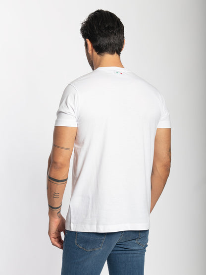 T-shirt a maniche corte in cotone elastico