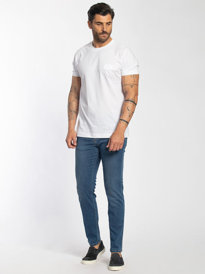 T-shirt a maniche corte in cotone elastico