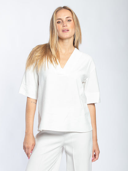 Blusa in viscosa scollo a V