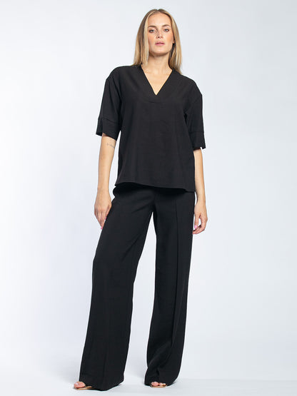 Blusa in viscosa scollo a V
