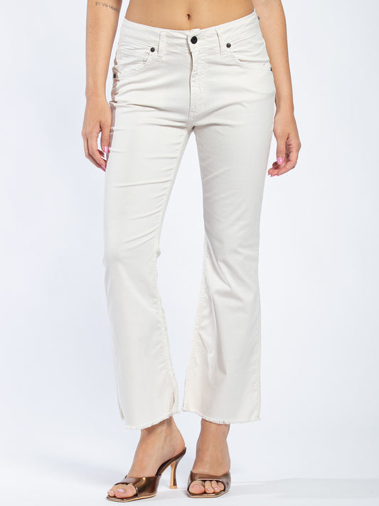 Pantalone a zampetta in cotone elastico