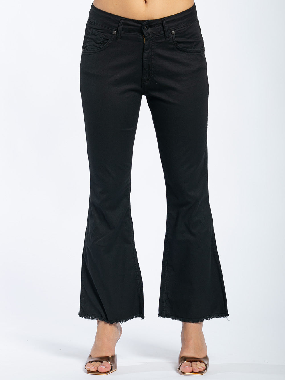 Pantalone a zampetta in cotone elastico