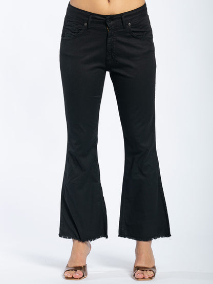 Pantalone a zampetta in cotone elastico