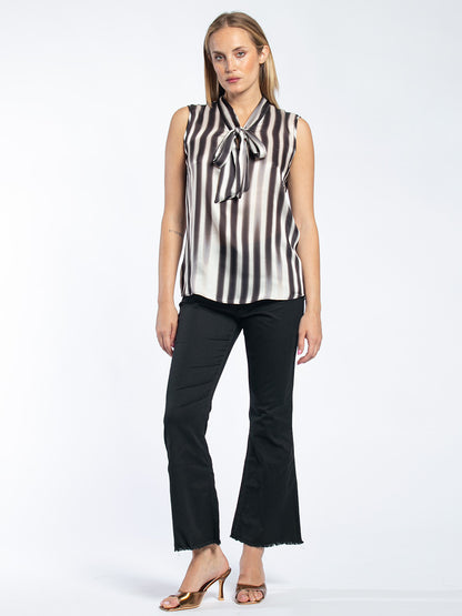 Pantalone a zampetta in cotone elastico