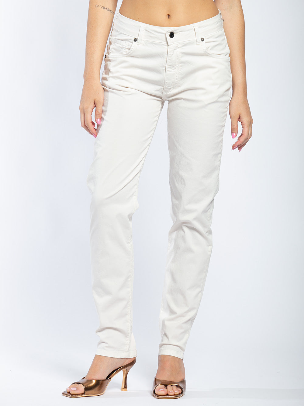 Pantalone cinque tasche in cotone slim fit