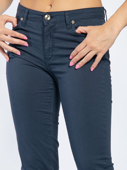 Pantalone cinque tasche in cotone slim fit