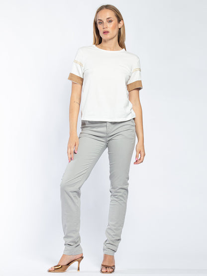 Chino in cotone elestico