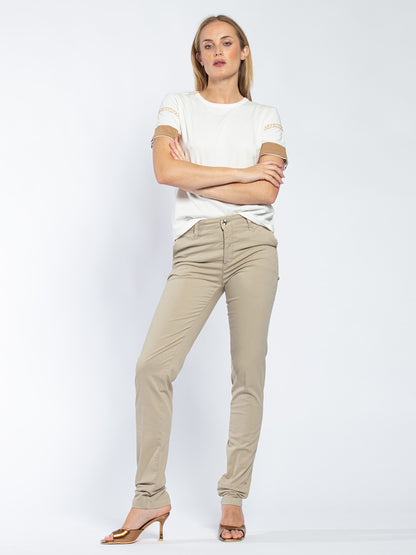 Chino in cotone elestico