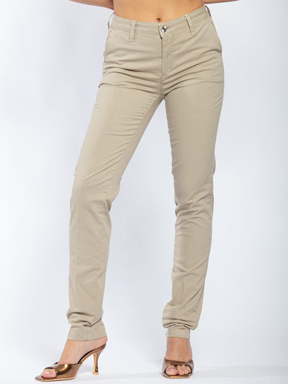 Chino in cotone elestico