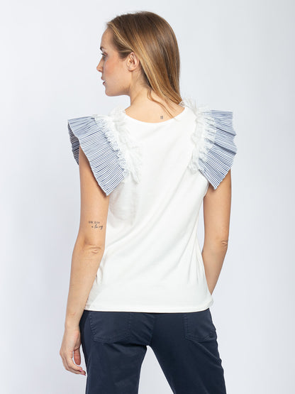 T-shirt giromanica voilant