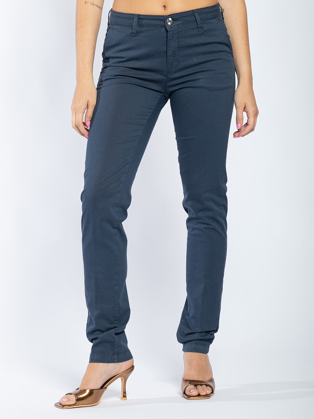 Chino in cotone elestico