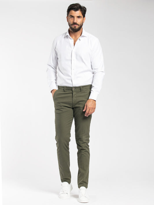 Pantalone in cotone con micro armatura