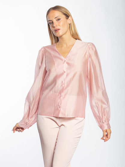 Blusa con scollo a v