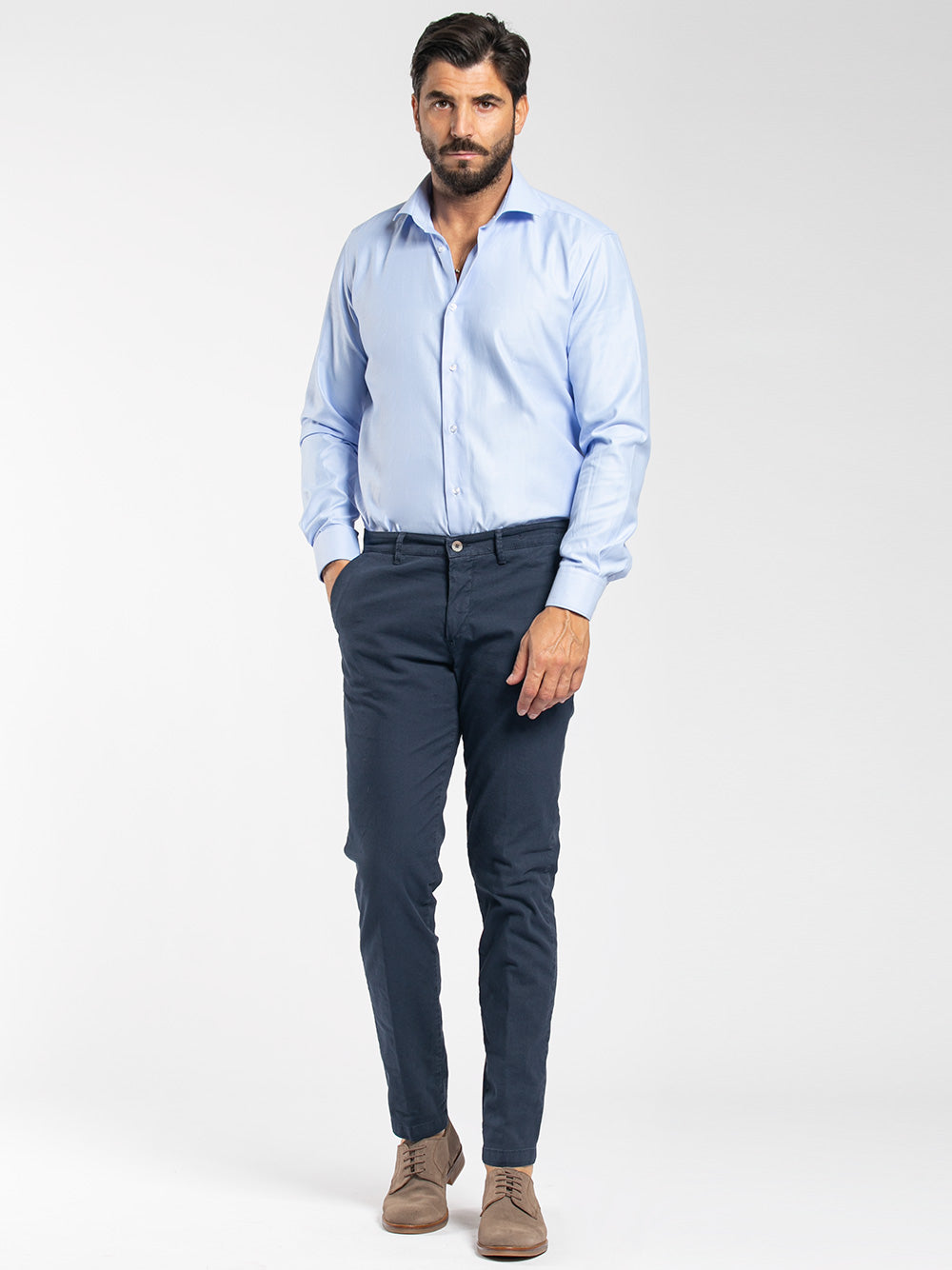 Pantalone in cotone con micro armatura