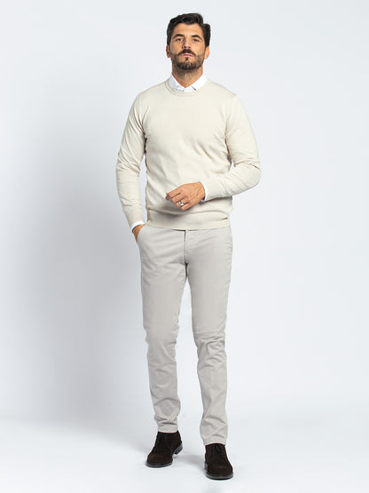 Pantalone in cotone stretch smerigliato