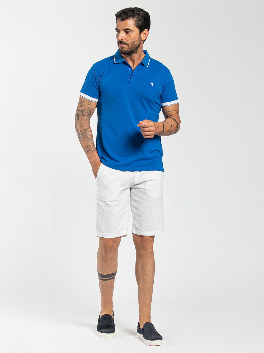 Polo in cotone piquet stretch
