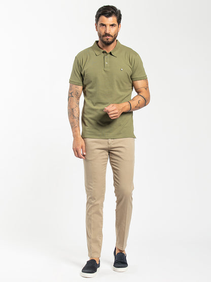 Polo basic in cotone piquet stretch