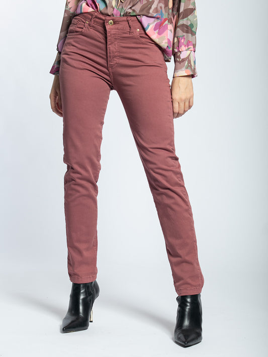 Pantalone in cotone stretch vita alta