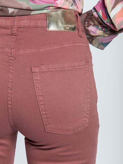 Pantalone in cotone stretch vita alta